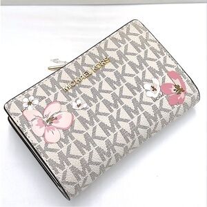 Michael Kors Gray and Pink Butterfly Wallet